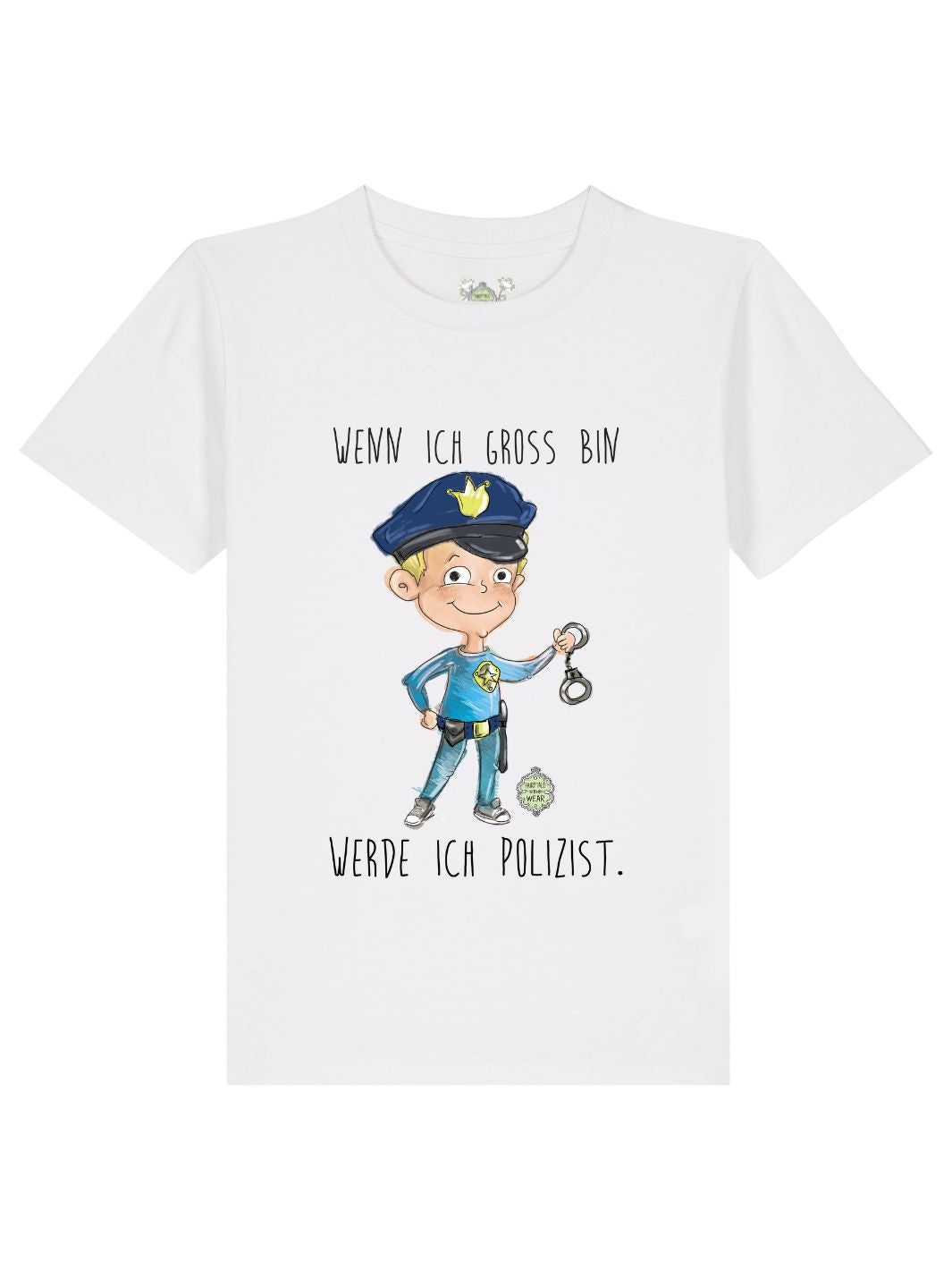 Wenn ich groß bin, werde ich Polizist  - 100% Bio, Kinder T-Shirt