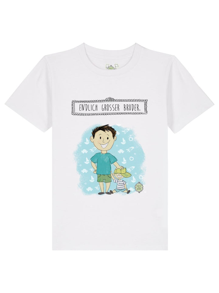 Endlich großer Bruder  - 100% Bio, Kinder T-Shirt