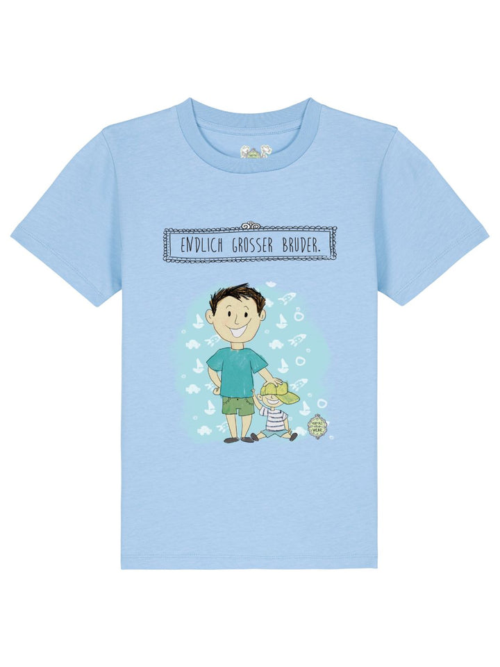 Endlich großer Bruder  - 100% Bio, Kinder T-Shirt