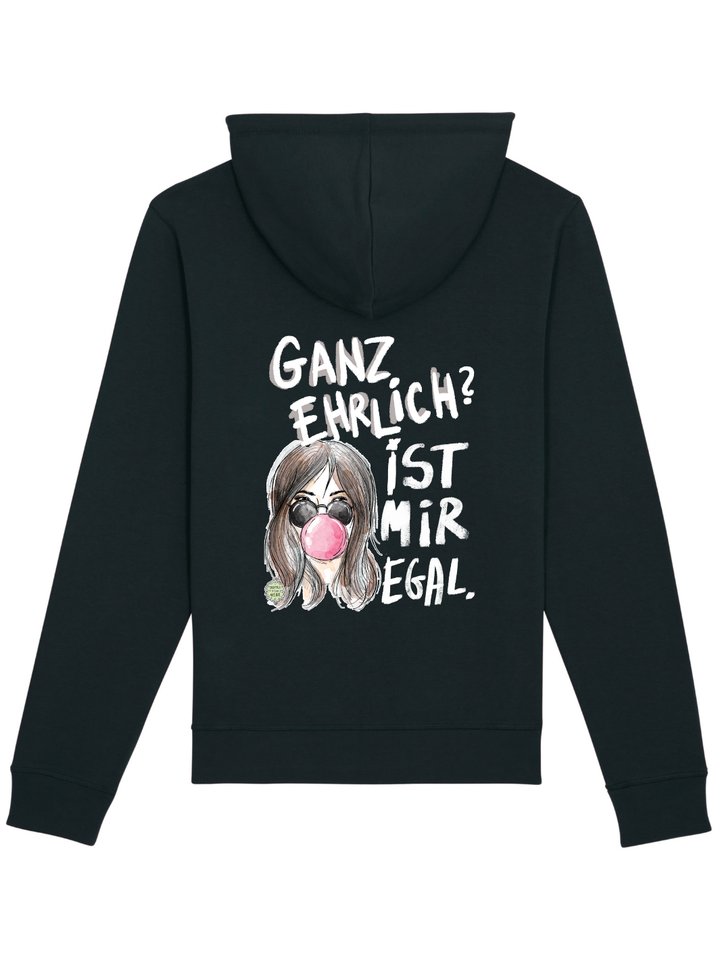 GANZ EHRLICH? IST MIR EGAL (RÜCKENPRINT) - BIO UNISEX HOODIE