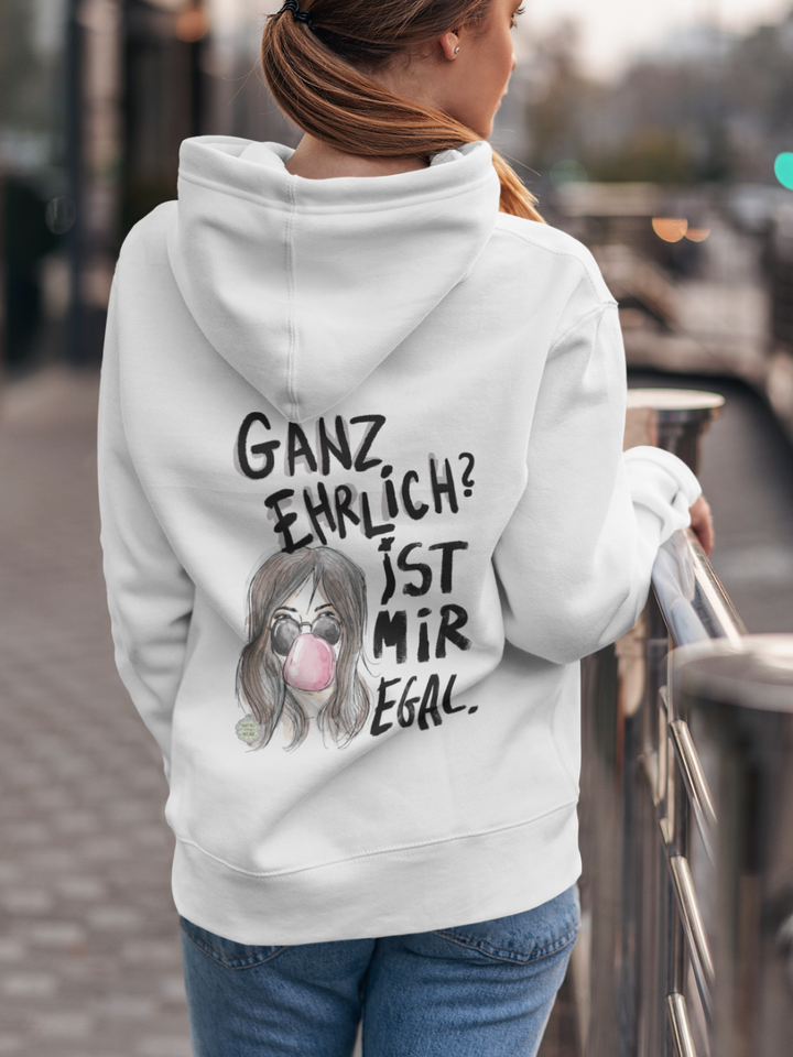 GANZ EHRLICH? IST MIR EGAL (RÜCKENPRINT) - BIO UNISEX HOODIE