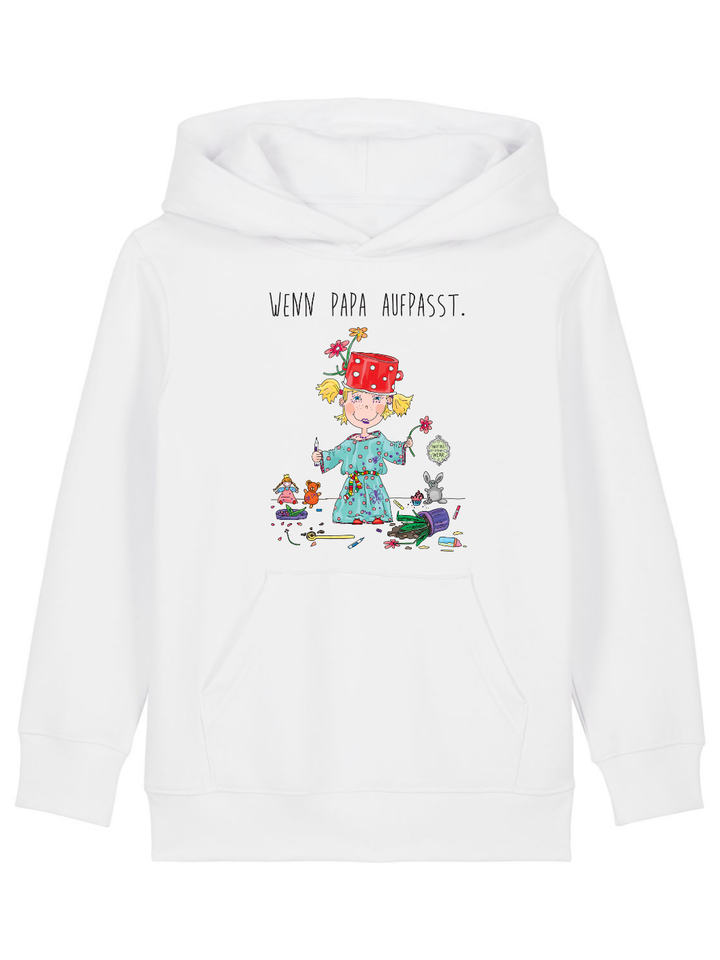 Wenn Papa aufpasst (Mädchen) - Kinder Organic Hoodie