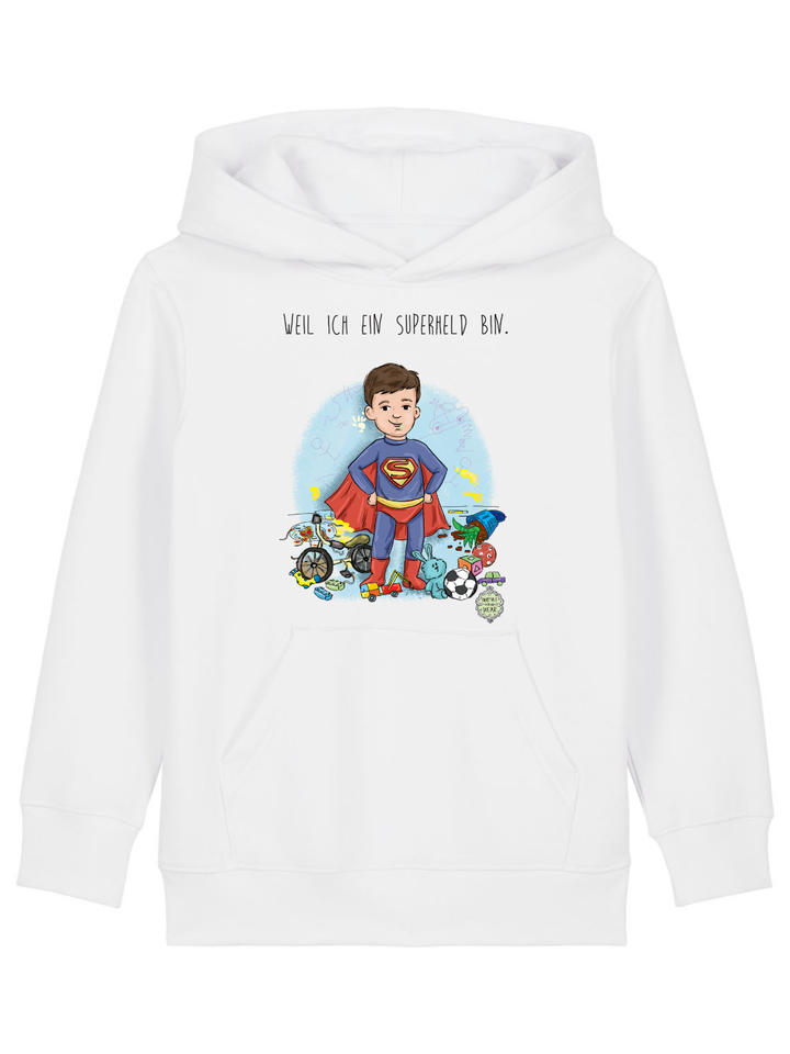 Weil ich ein Superheld bin  - Kinder Organic Hoodie