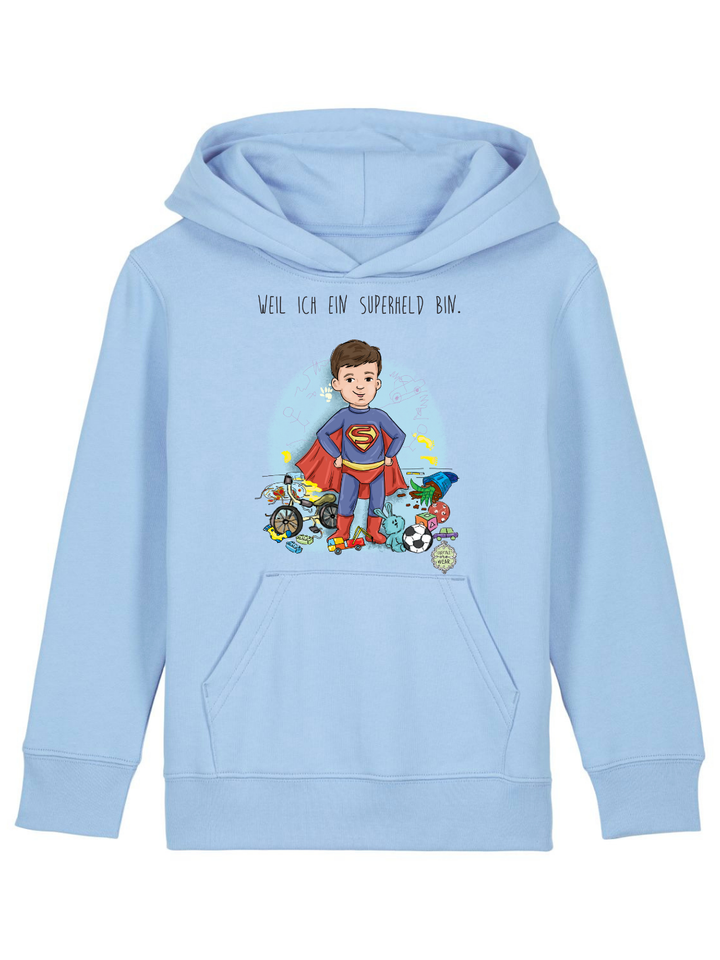 Weil ich ein Superheld bin  - Kinder Organic Hoodie