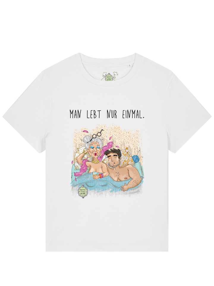 MAN LEBT NUR EINMAL - 100% BIO, PREMIUM T-SHIRT