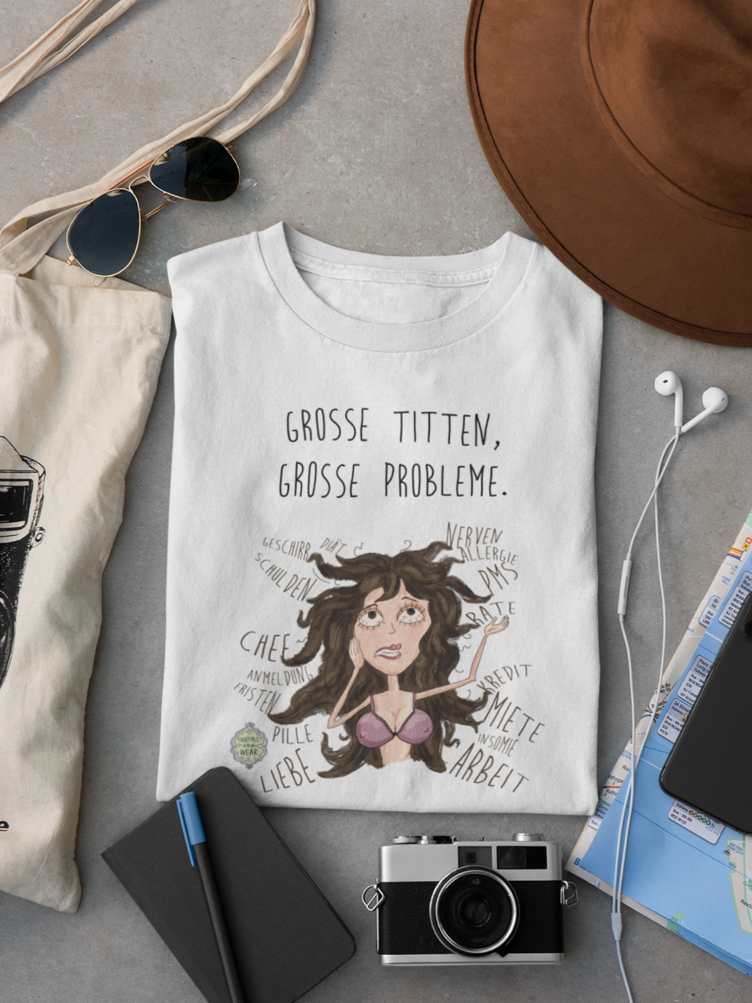 GROSSE TITTEN, GROSSE PROBLEME - 100% BIO, PREMIUM T-SHIRT