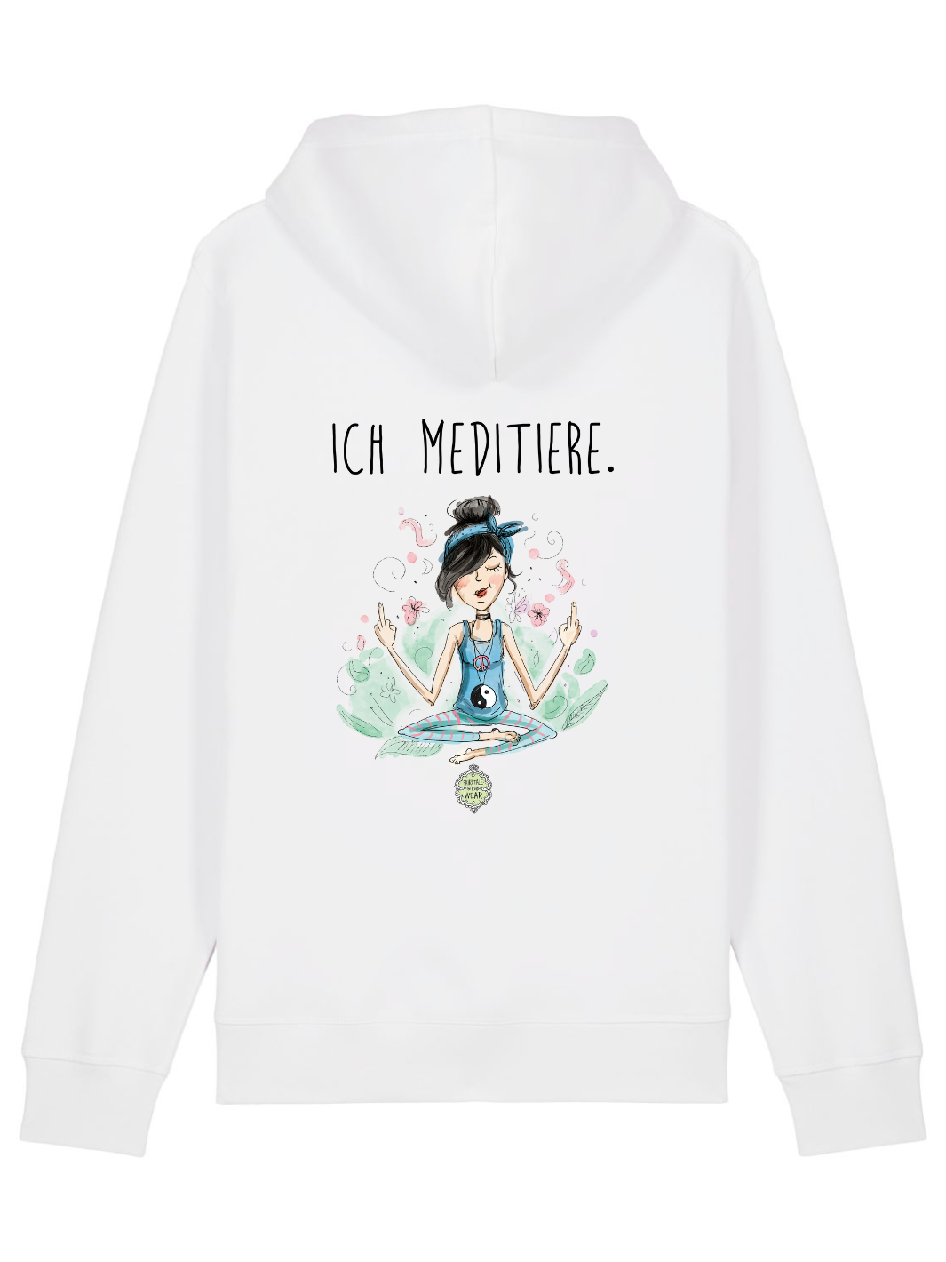 ICH MEDITIERE (RÜCKENPRINT), Yoga - Bio Unisex Hoodie