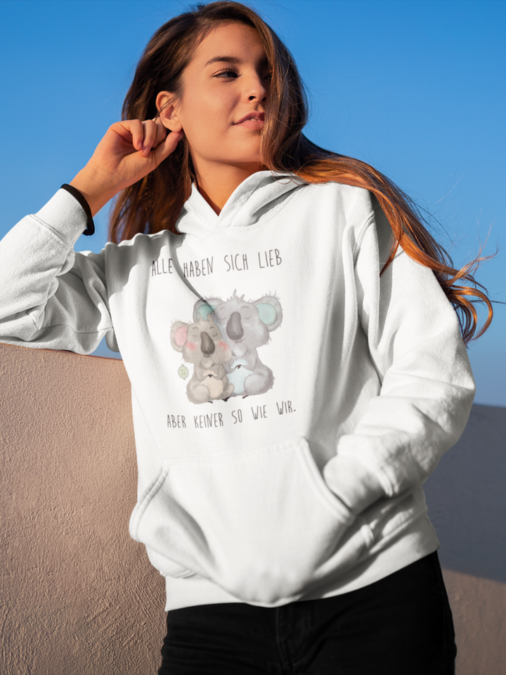 Alle haben sich lieb, aber keiner so wie wir  - Unisex Premium Organic Hoodie