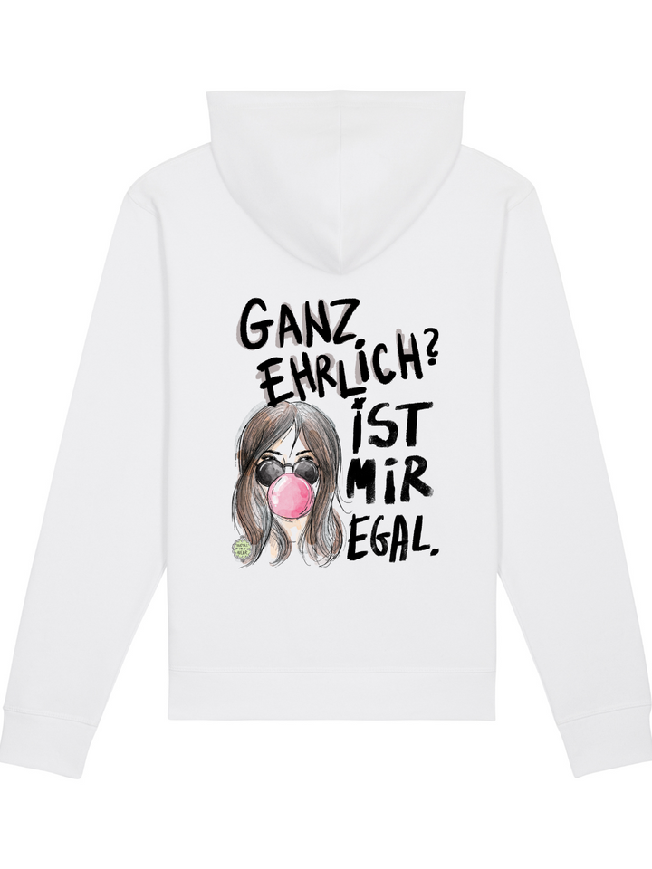 GANZ EHRLICH? IST MIR EGAL (RÜCKENPRINT) - BIO UNISEX HOODIE