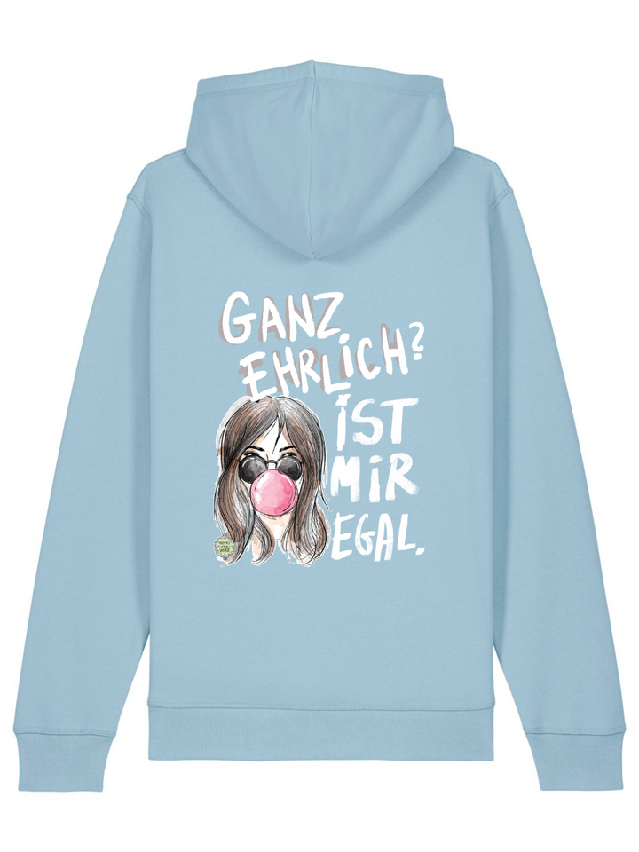 GANZ EHRLICH? IST MIR EGAL (RÜCKENPRINT) - BIO UNISEX HOODIE