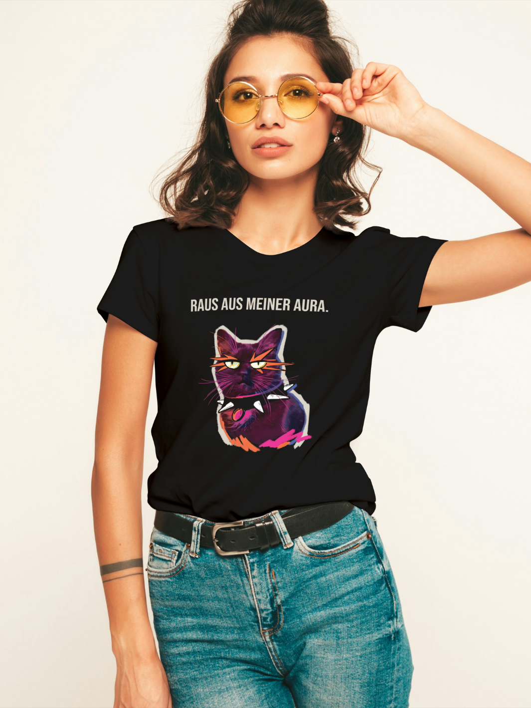Raus aus meiner Aura  - 100% Bio Premium T-Shirt