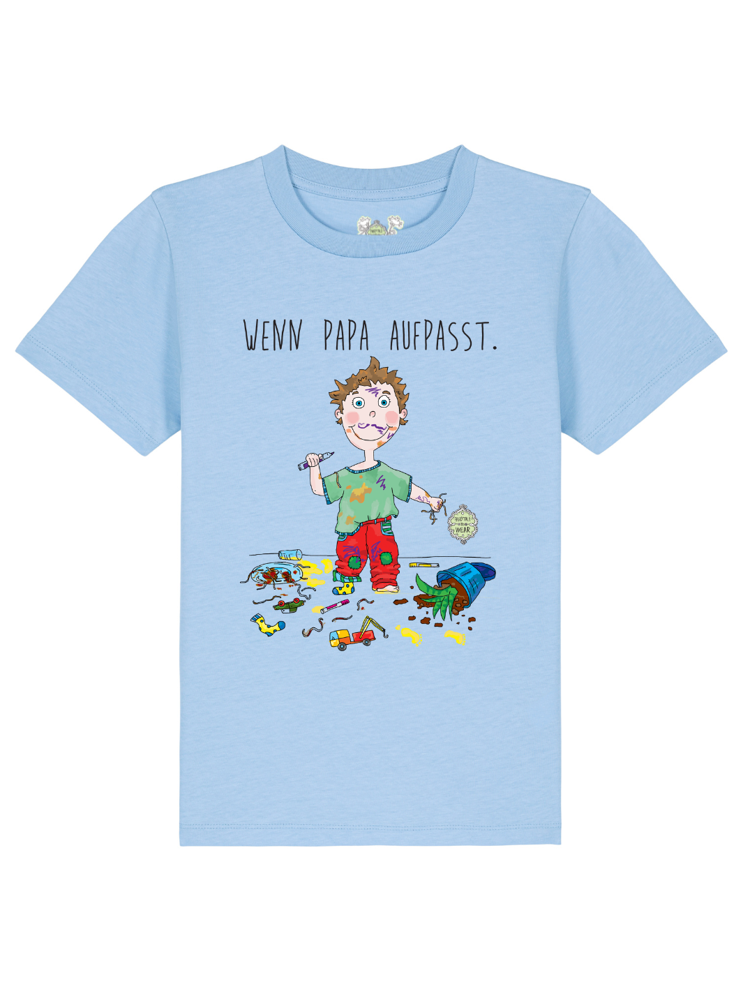 WENN PAPA AUFPASST (JUNGE) - 100% Bio, Kinder T-Shirt