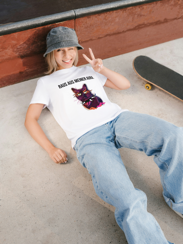 Raus aus meiner Aura - Premium Organic T-Shirt (Unisex Schnitt)