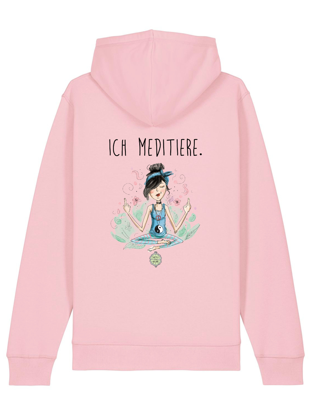 ICH MEDITIERE (RÜCKENPRINT), Yoga - Bio Unisex Hoodie