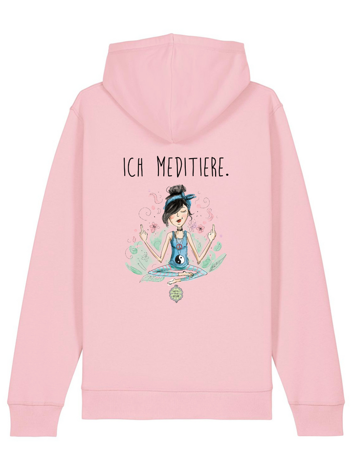 ICH MEDITIERE (RÜCKENPRINT), Yoga - Bio Unisex Hoodie