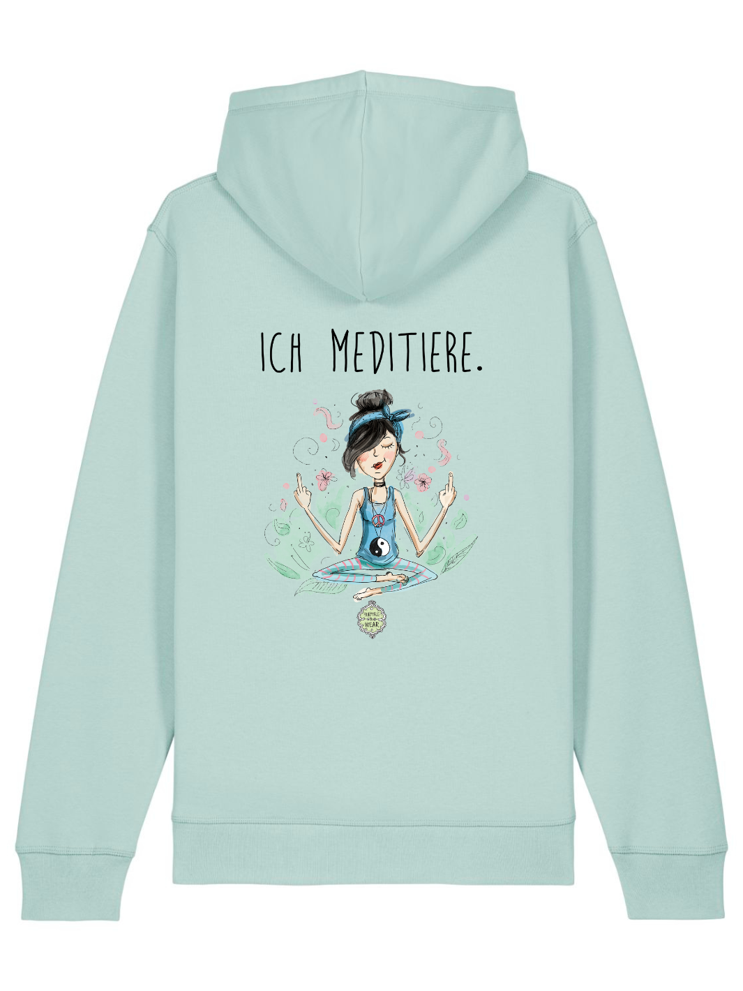 ICH MEDITIERE (RÜCKENPRINT), Yoga - Bio Unisex Hoodie