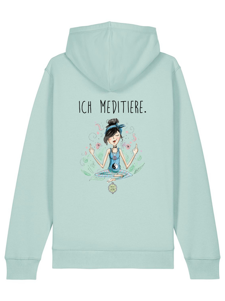 ICH MEDITIERE (RÜCKENPRINT), Yoga - Bio Unisex Hoodie