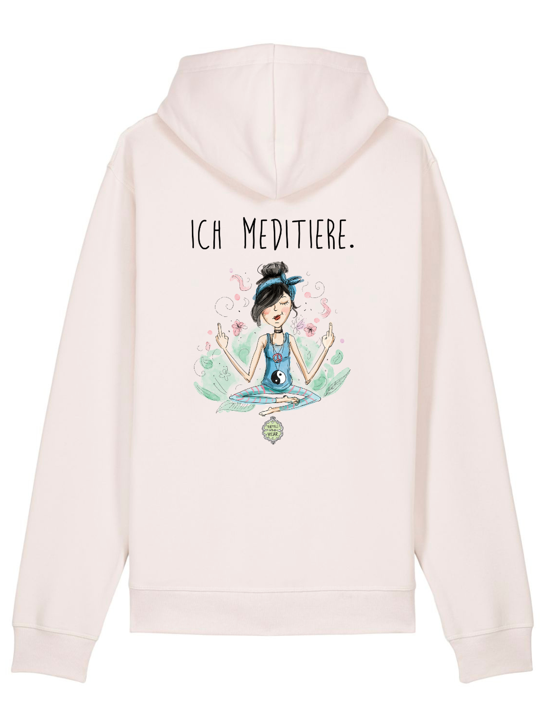 ICH MEDITIERE (RÜCKENPRINT), Yoga - Bio Unisex Hoodie