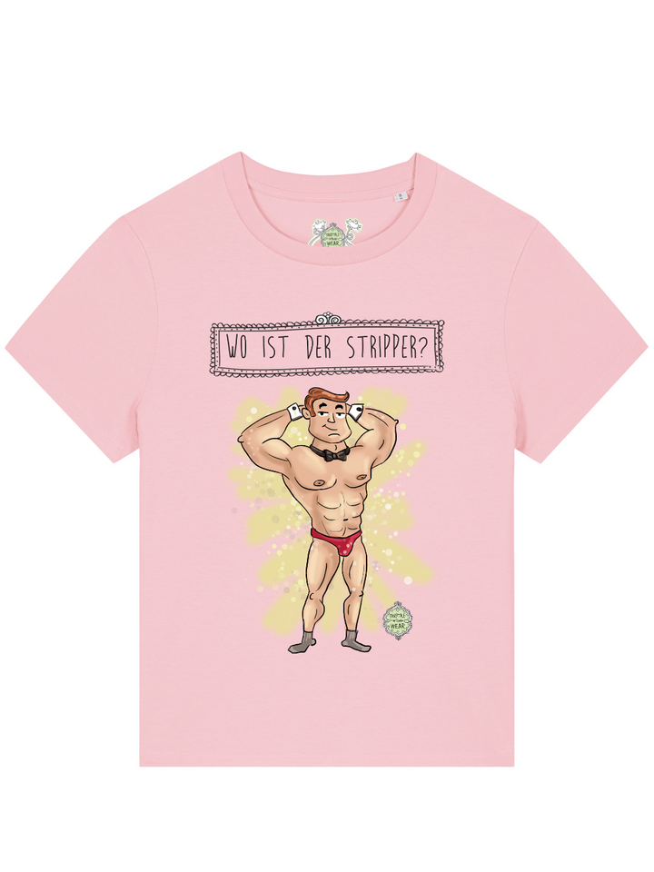 WO IST DER STRIPPER - 100% Bio, JGA Premium T-Shirt