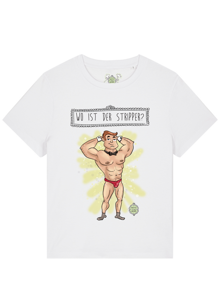 WO IST DER STRIPPER - 100% Bio, JGA Premium T-Shirt