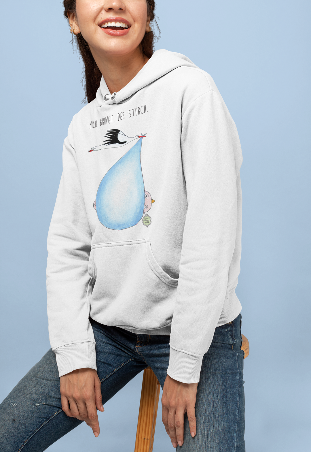 Mich bringt der Storch (Junge)  - Unisex Organic Hoodie